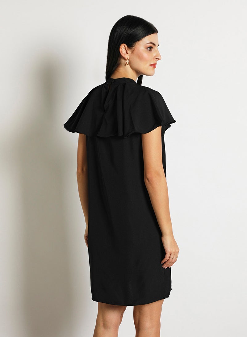 Aila - Women'S Casual Knee Length Short Sleeve Print Long Evening Maxi Dress Black - Image 1