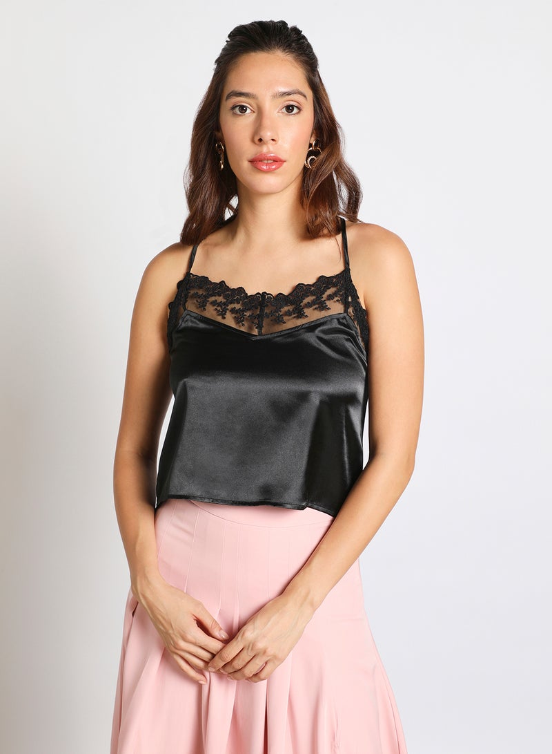 Aila Women's Lace Detailed Camis Black - Image 1
