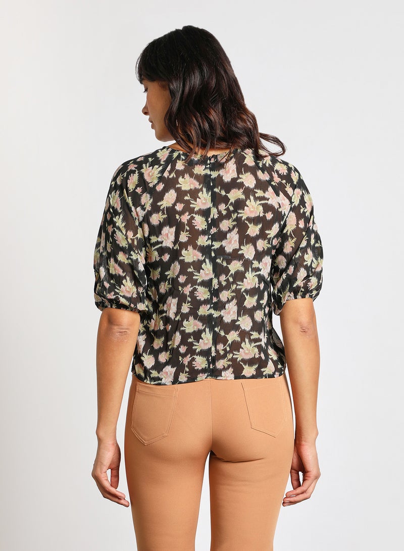 Aila Women's casual floral long sleeves blouse Multicolour  - Image 3