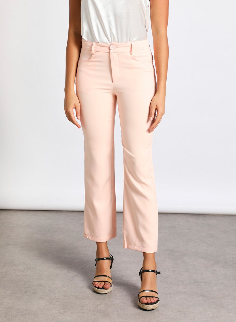 Aila - Women's Ankle Length Fitted Pants With Back And Front Pocket Pink - Image 1