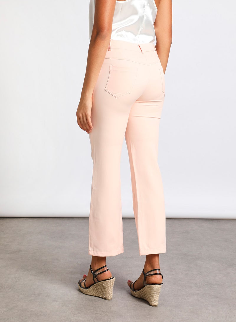 Aila - Women's Ankle Length Fitted Pants With Back And Front Pocket Pink - Image 1