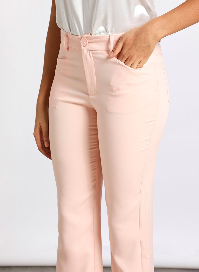 Aila - Women's Ankle Length Fitted Pants With Back And Front Pocket Pink - Image 1