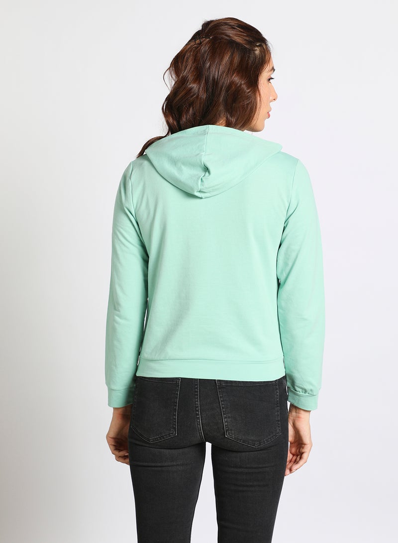 Aila - Womens Long Sleeve Lifestyle With Hooded Neck Front Zip Up Mint - Image 1