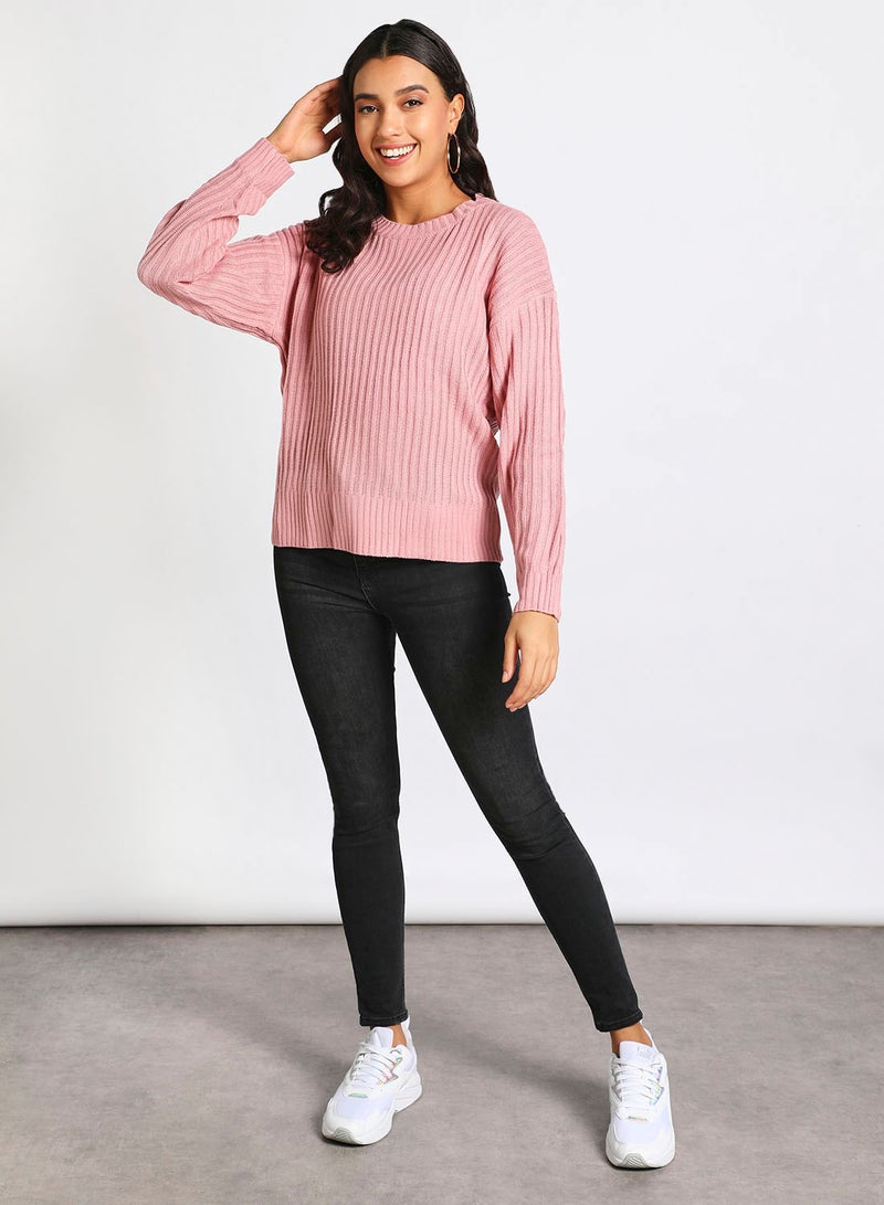 Long Sleeve Sweater Dark Pink - v1636606611/N48686709V_2