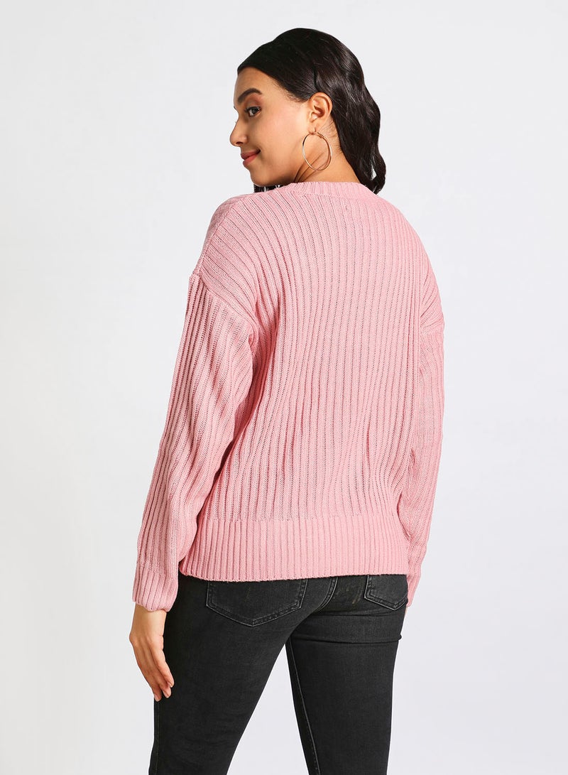 Long Sleeve Sweater Dark Pink - v1636606612/N48686709V_3