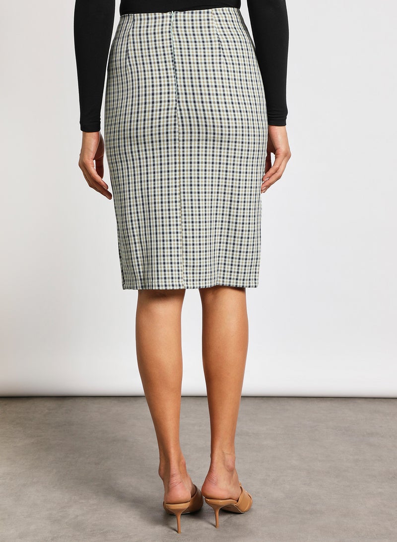 Aila - Women split hem plaid skirt Multicolor - Image 1