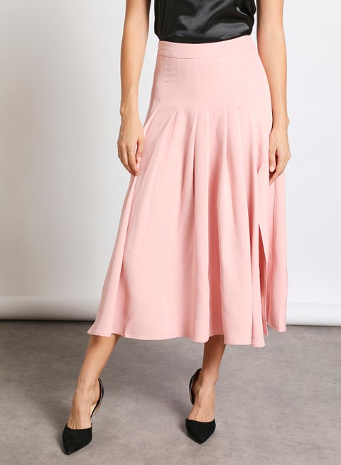 Solid pleated skirt Pink