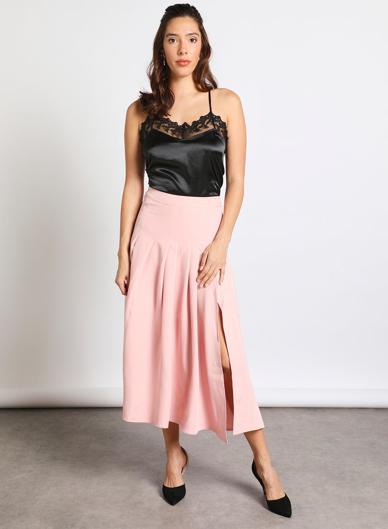Aila - Solid pleated skirt Pink - Image 1