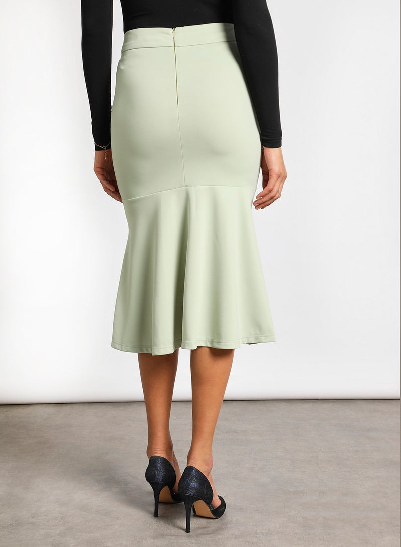 Aila High waist mermaid skirt Pastel Green - Image 3