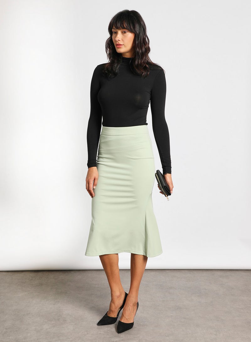 Aila High waist mermaid skirt Pastel Green - Image 2