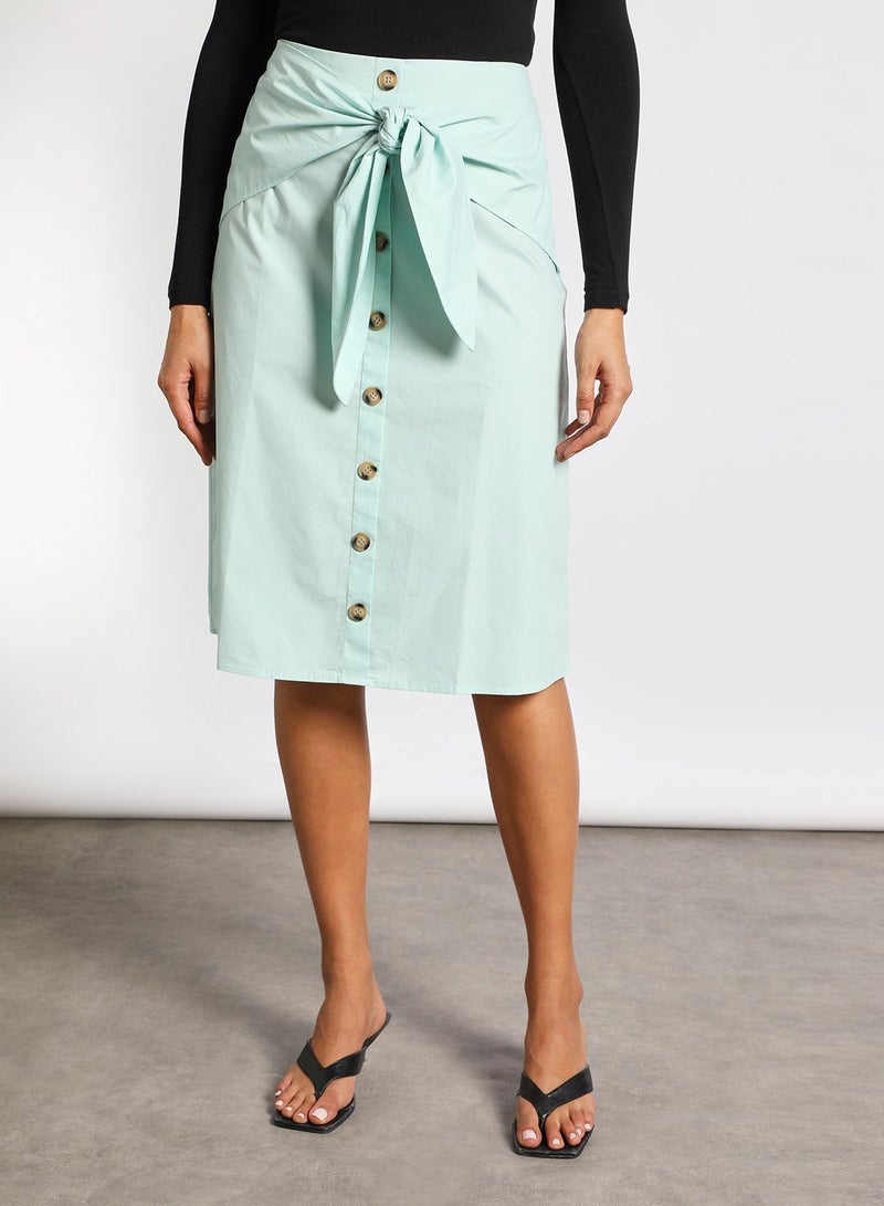 Aila Front button A-Line skirt Mint - Image 1