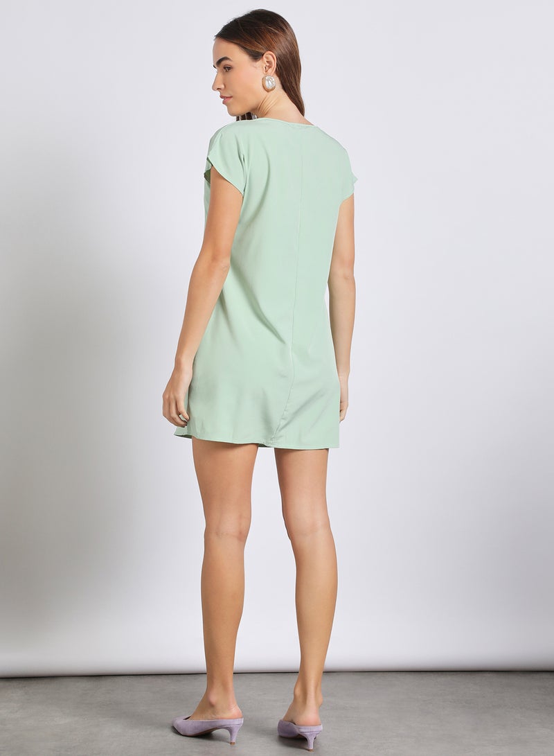 Aila Women'S Casual Knee Length Sleeveless Plain Basic Dress Green - Image 3