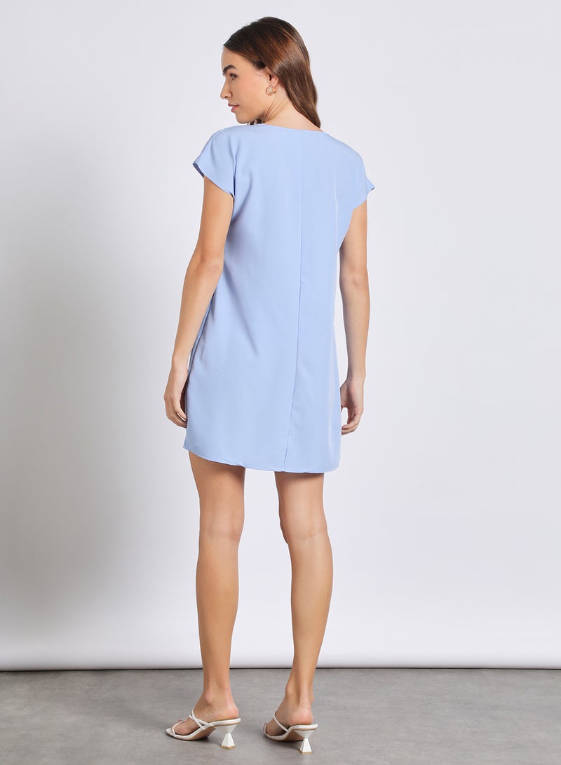 Aila Women'S Casual Knee Length Sleeveless Plain Basic Dress Blue  - Image 3