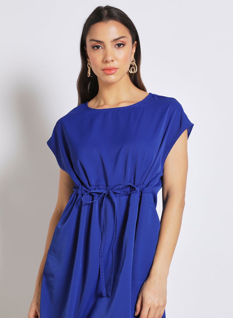 Aila Women's Tie-Up Waist Casual Wear Dress Blue  - Image 5