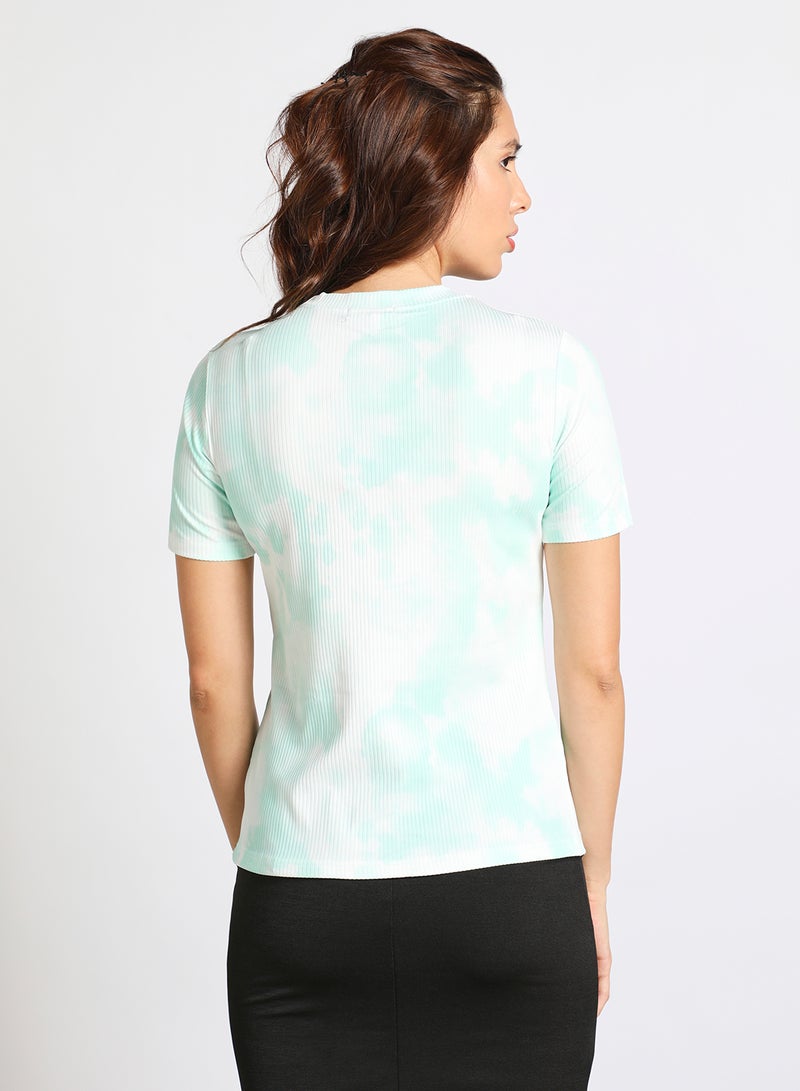 Aila Casual T-Shirt GREEN/WHITE  - Image 3