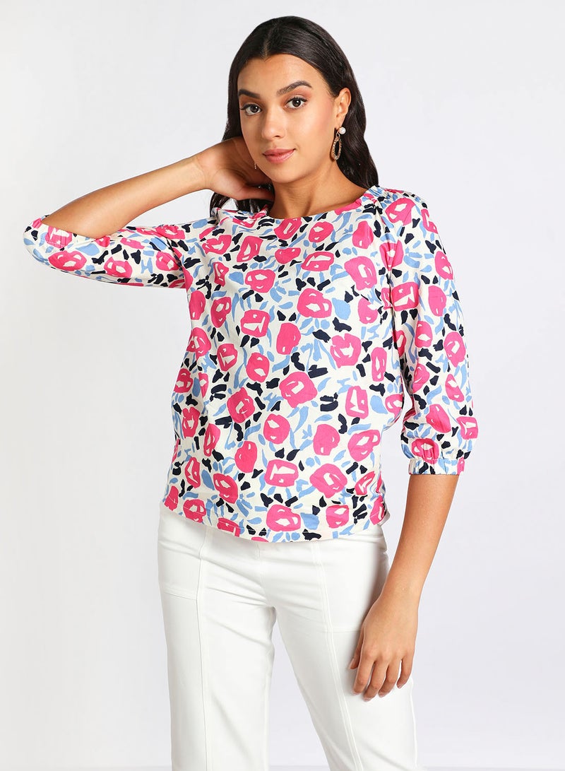 Aila Casual Long Sleeve T-Shirt Multicolour  - Image 1
