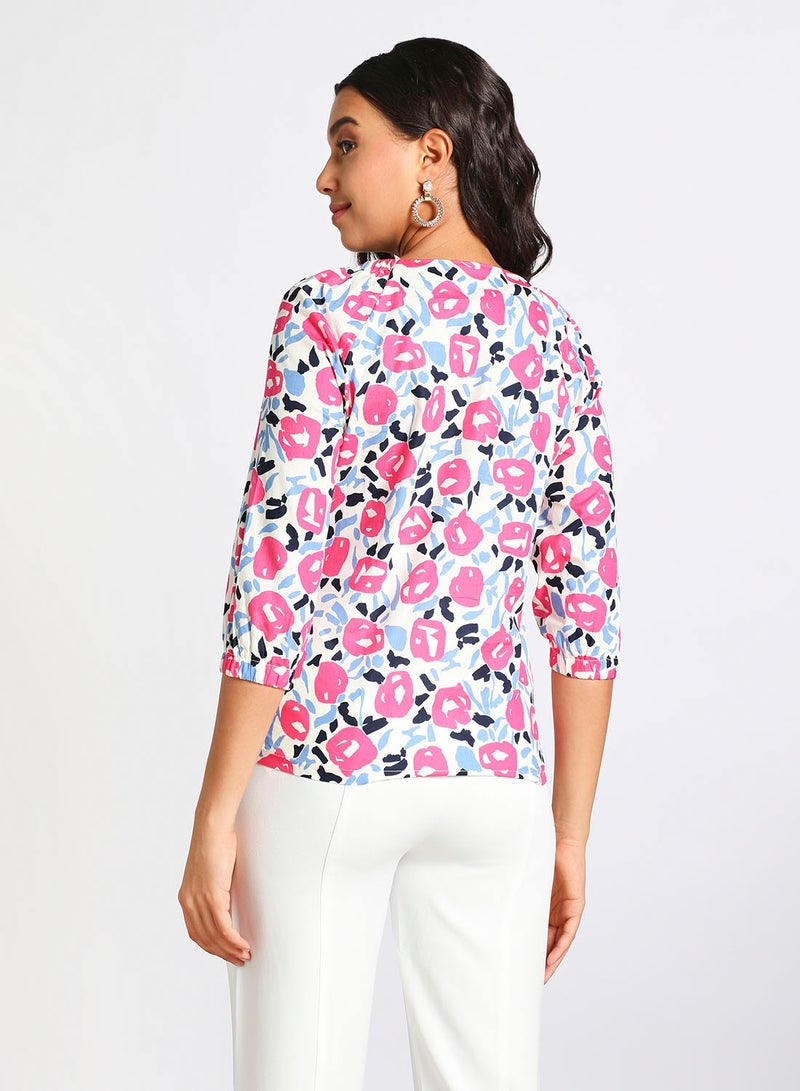 Aila Casual Long Sleeve T-Shirt Multicolour  - Image 3