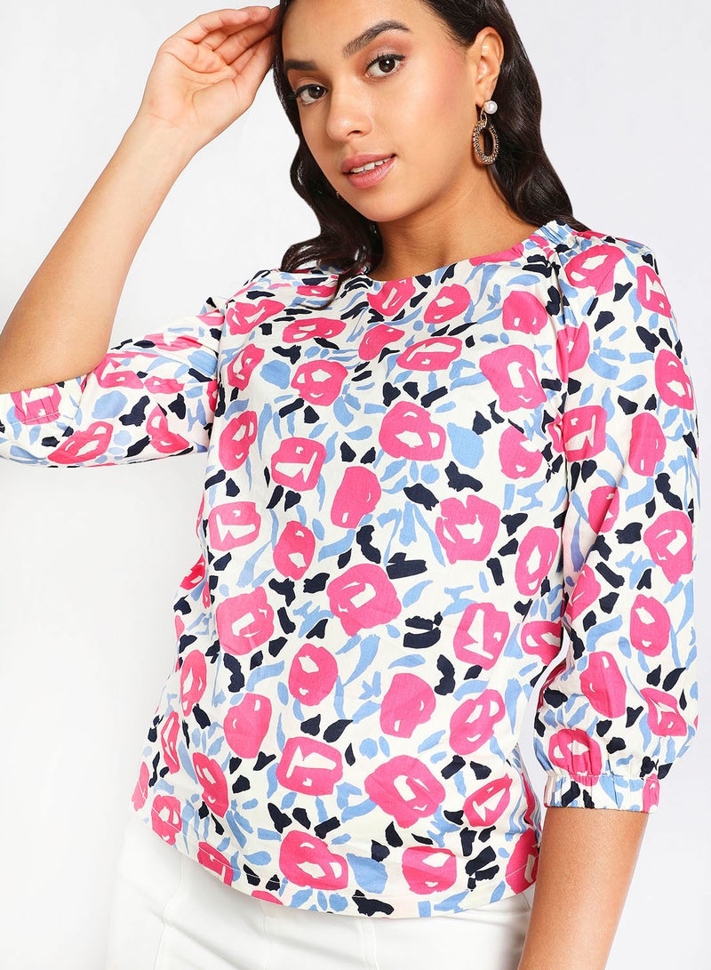 Aila Casual Long Sleeve T-Shirt Multicolour  - Image 4