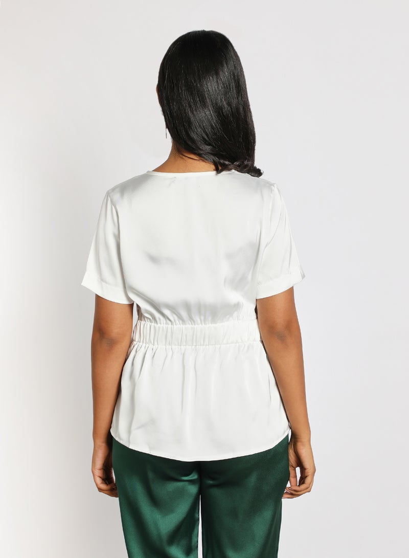 Aila Handkerchief Knot Top White  - Image 3