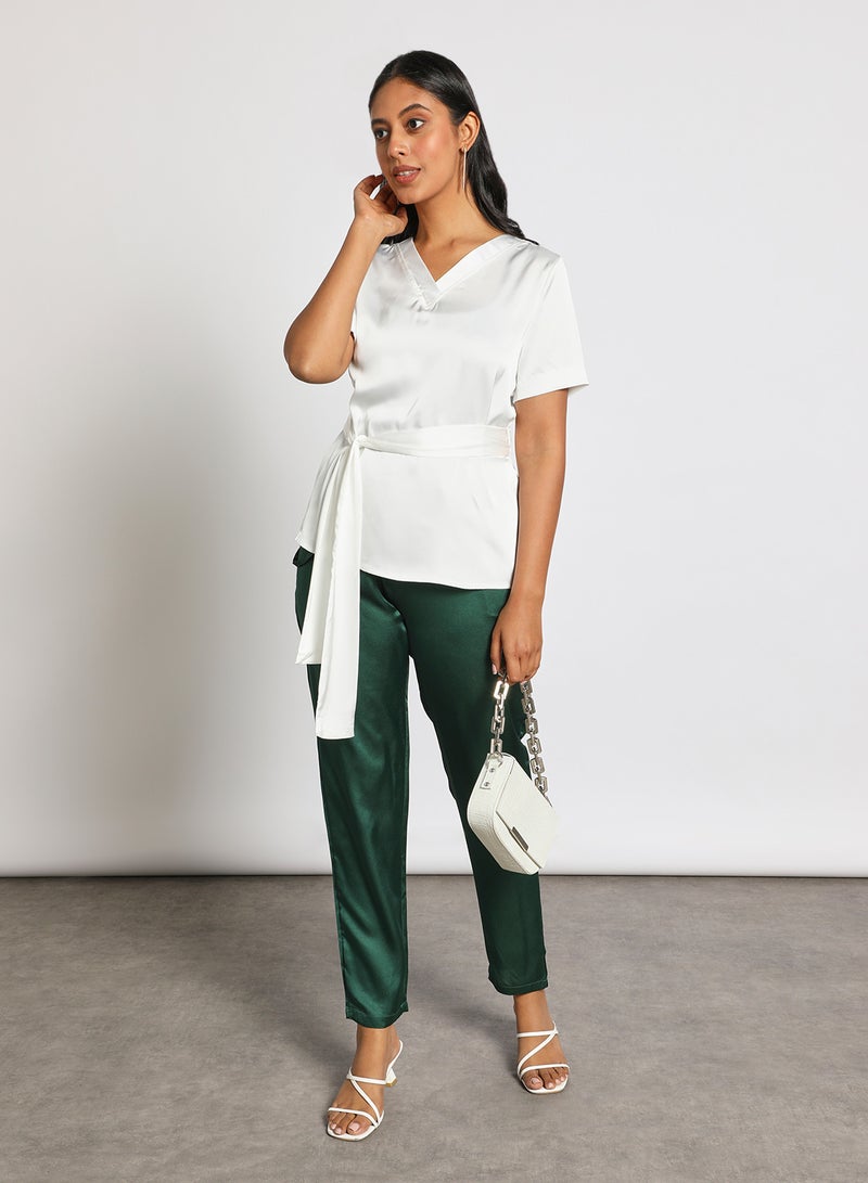 Aila Handkerchief Knot Top White  - Image 2
