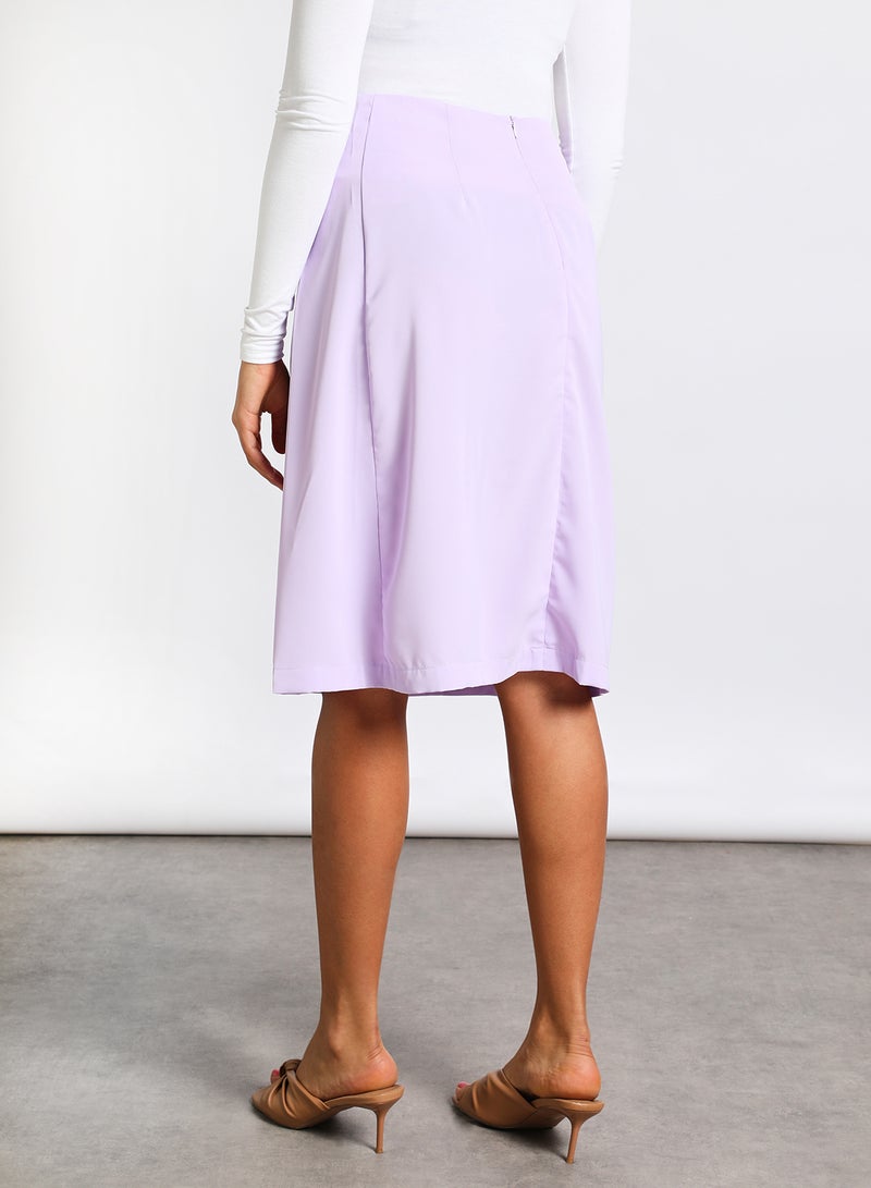 Aila Women's Casual Midi Straight Solid Skirt Purple  - Image 3
