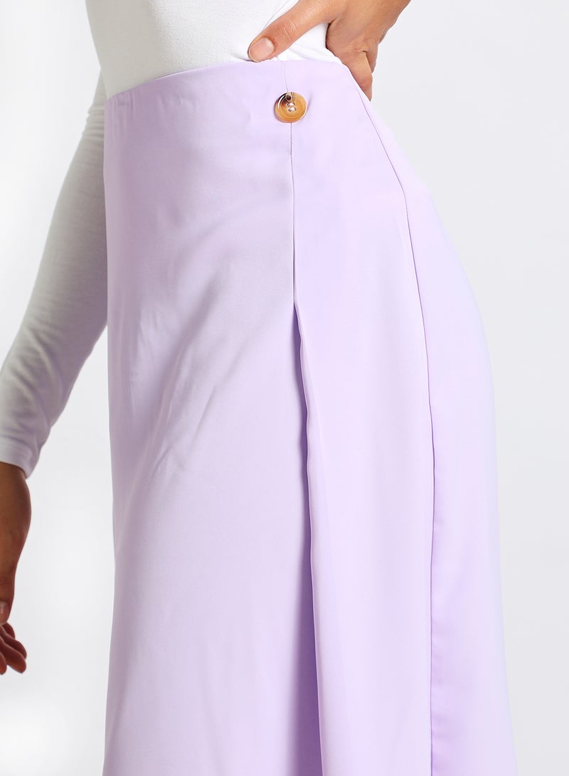 Aila Women's Casual Midi Straight Solid Skirt Purple  - Image 4