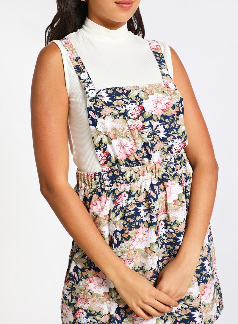 Aila Women's Casual Pinafore Print Mini Dress Multicolour - Image 4