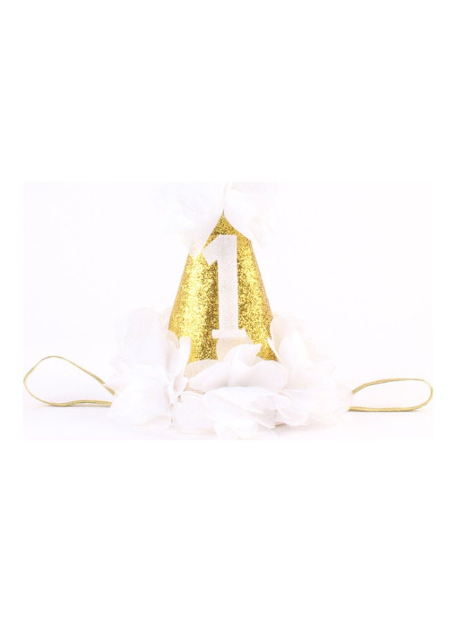 EHOME 13cm 1 Year Olf Birthday Crown Hat Party Lace Flower Decoration for Kids  - Image 2