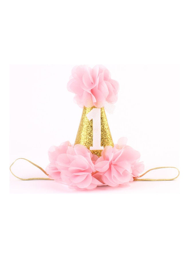 EHOME 13cm 1 Year Olf Birthday Crown Hat Party Lace Flower Decoration for Kids  - Image 3