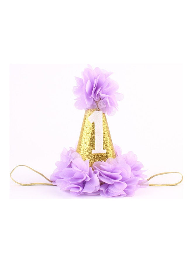 EHOME 13cm 1 Year Olf Birthday Crown Hat Party Lace Flower Decoration for Kids  - Image 4