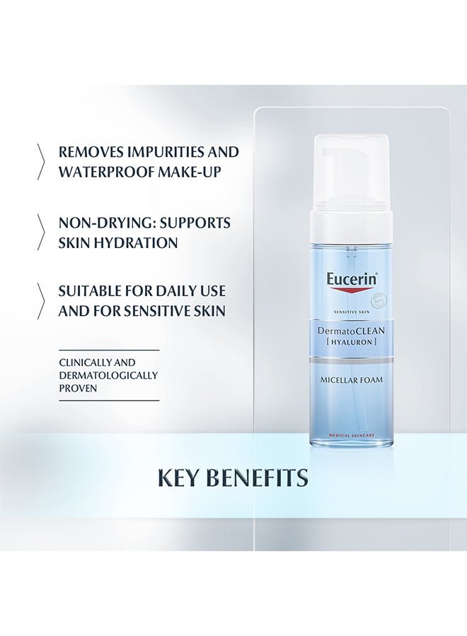 Eucerin - Dermatoclean Micellar Cleansing Foam Blue 150ml - Image 1