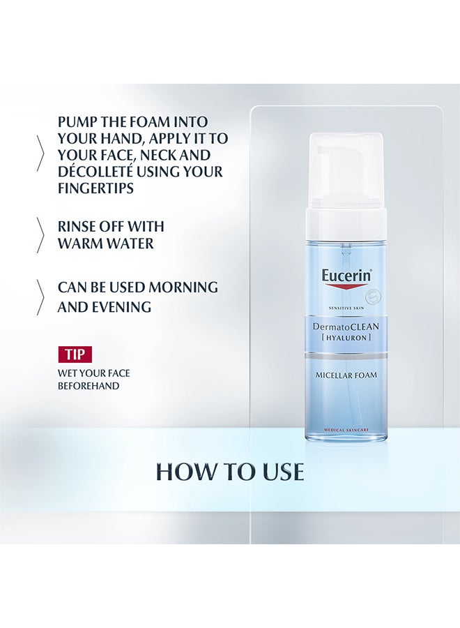 Eucerin - Dermatoclean Micellar Cleansing Foam Blue 150ml - Image 1