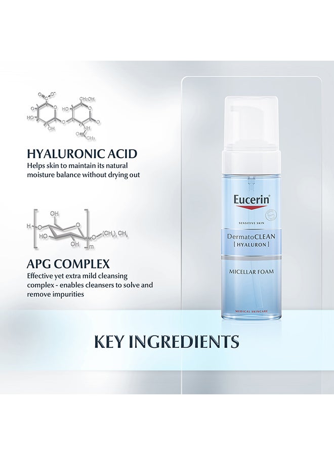 Eucerin - Dermatoclean Micellar Cleansing Foam Blue 150ml - Image 1