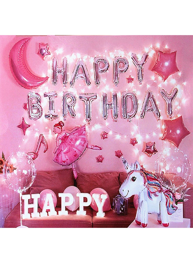 كيدل مجموعة بالونات زينة للحفلات بتصميم عبارة Happy Birthday Princess"