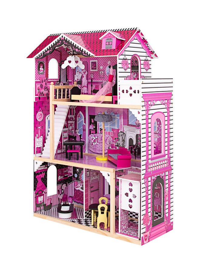 JSAITOYS Children Wooden Large Dolls House For Pretend 82x34x118cm  - Image 2