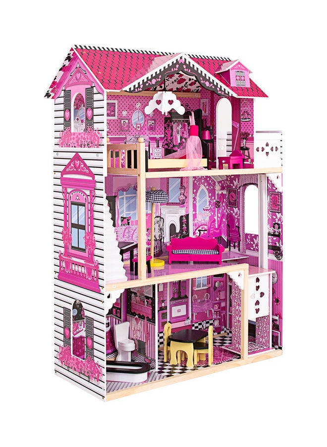 JSAITOYS Children Wooden Large Dolls House For Pretend 82x34x118cm  - Image 3
