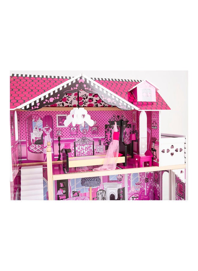 JSAITOYS Children Wooden Large Dolls House For Pretend 82x34x118cm  - Image 4