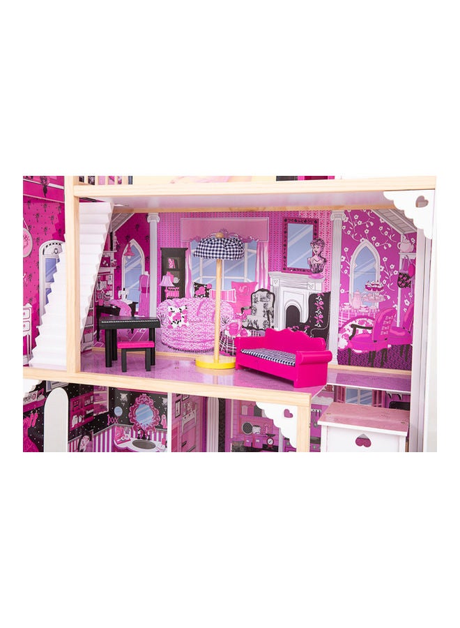 JSAITOYS Children Wooden Large Dolls House For Pretend 82x34x118cm  - Image 5
