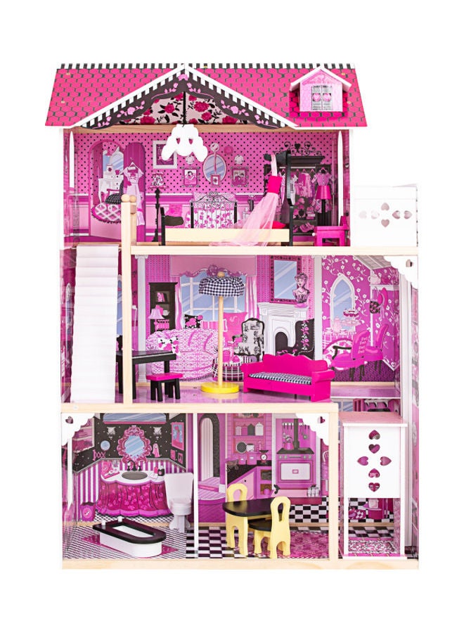 JSAITOYS Children Wooden Large Dolls House For Pretend 82x34x118cm  - Image 1