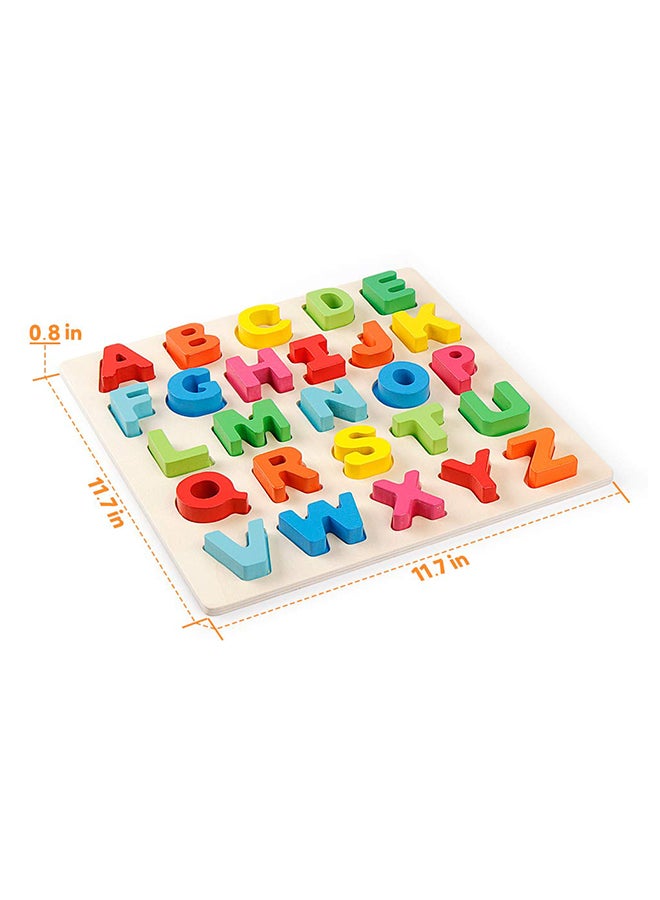 Candywood 26-Piece Wooden Alphabetical Early Education Learning Game Toy Set For Kids 30.48x30.48x2.54cm  - Image 2