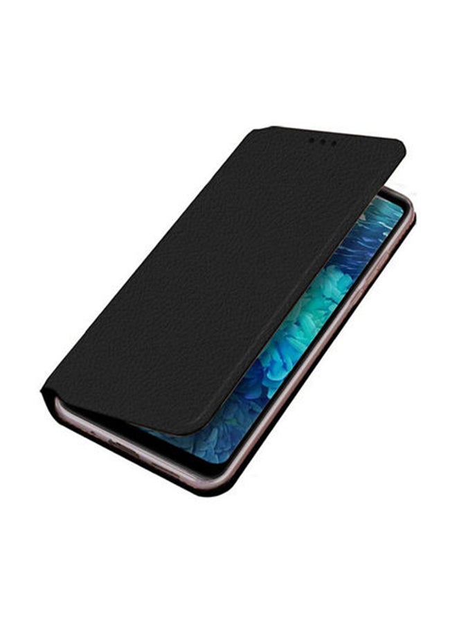 دبليو تيك غطاء حماية قلاب بتصميم محفظة لهاتف سامسونج جالاكسي A21s أسود - Image 1