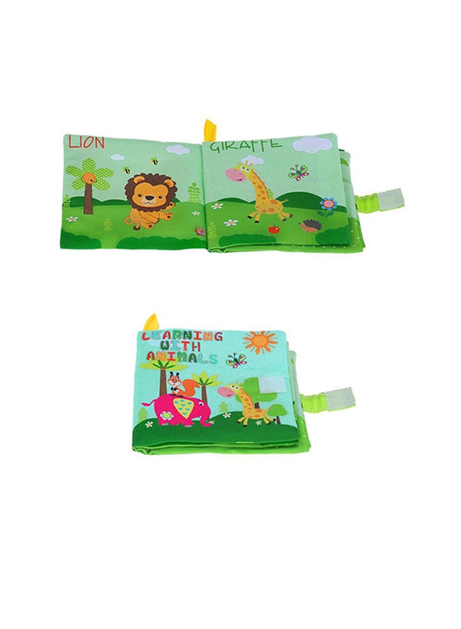 null - Learning With Animals Fabric Book Washable And Eco Friendly Firm Needlework 15x13x1cm - Image 1