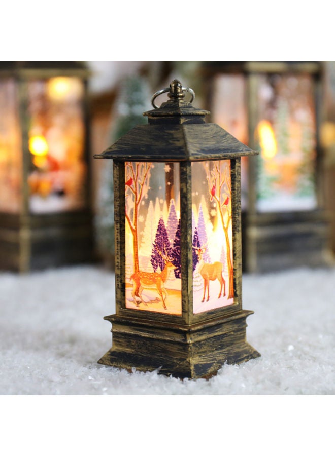 Retro Wind Printing Pattern Home Night Light (Small Bronze Elk) Brown 13.00 X 5.50 X 5.50cm - Image 1