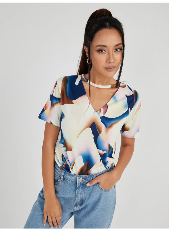 Closet By Styli Aop Short Sleeves T-Shirt Multicolour