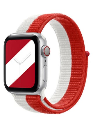 White/Dark Red