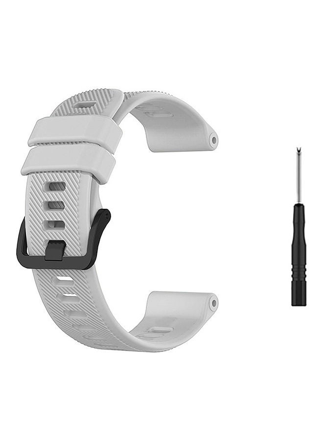 سوار ساعة بديل من السيليكون مقاس 22 مم مع مفك براغي واحد أبيض - Image 1