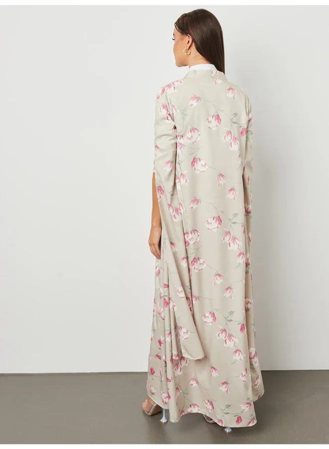 Closet By Styli Floral Printed Kimono Multicolour