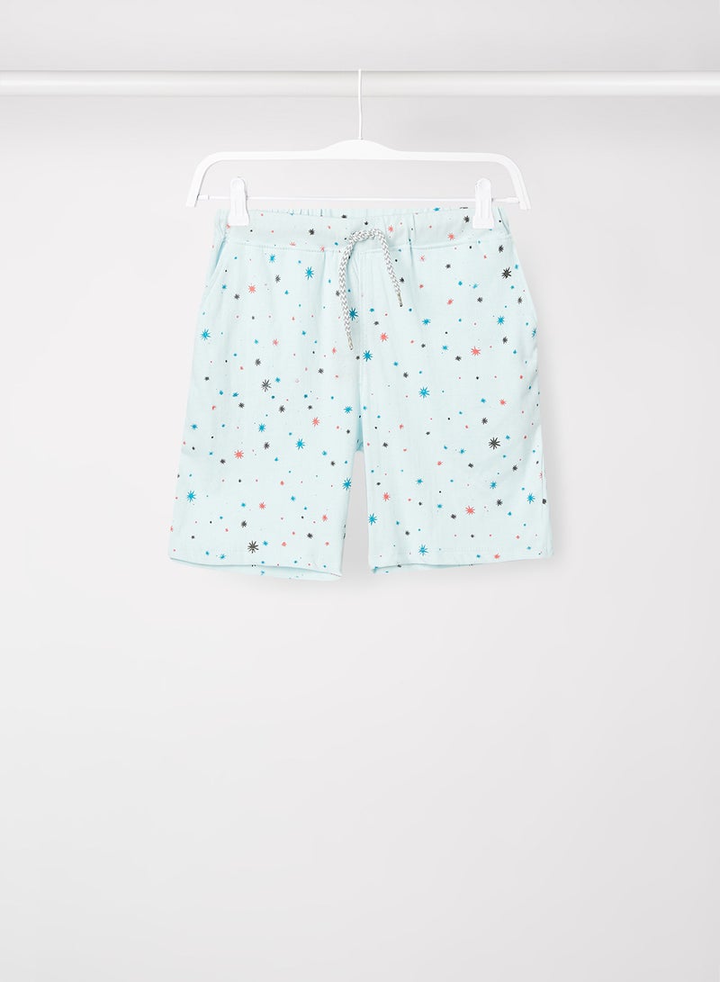 RAHA Girls Printed Lowers Shorts Light Blue - Image 1