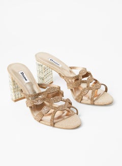 Dune LONDON Malena Di Block Heels Gold/Brown  - Image 2