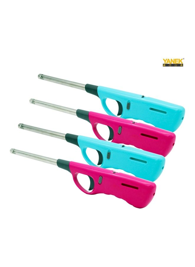 YANEK 4-Piece Refillable with Butane Gas Lighter for Camping and BBQ Multicolour 27cm  - Image 5